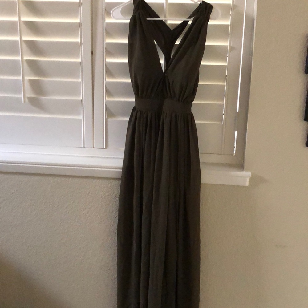 Army green maxi dress